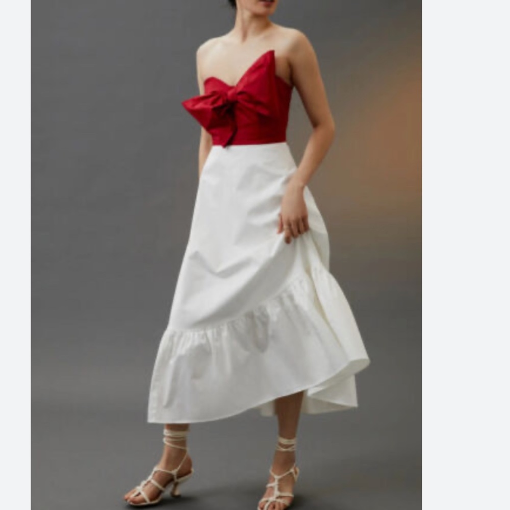 FL Bow-Tie Maxi Boho Peasant Hipster Hippie Artsy Art Ballgown Chic Party Dress